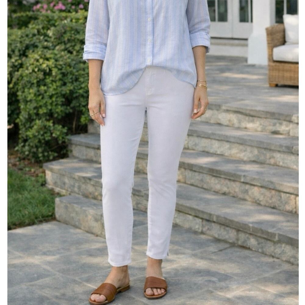 Soft Surroundings White Ankle Pants Pull On Stretch Straight Leg M NWT - Picture 3 of 14